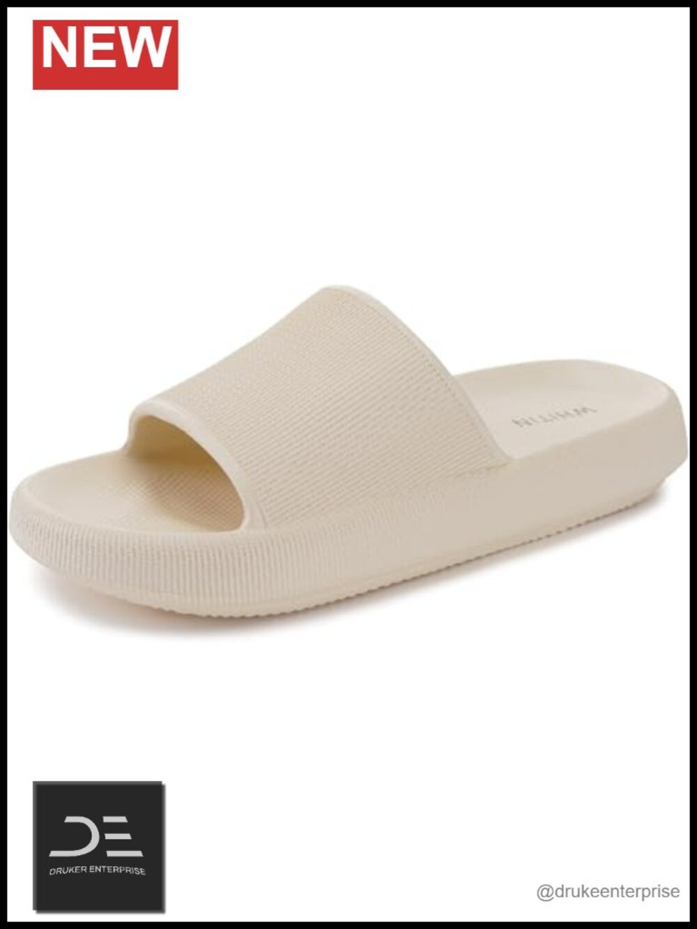 Women's Slides with Cushioned Thick Sole Slippers, EVA, Waterproof, Non-Slip,
